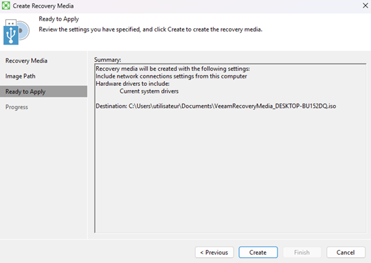 Création support recovery